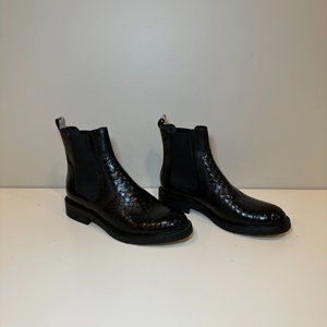 Billi Bi Snake Print Leather Ankle Boots